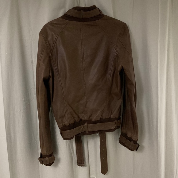 Danier Brown Leather Jacket Size M - Picture 4 of 15